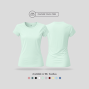 Unirec Soft Feather Touch Mint Green Solid Round Neck T-Shirt for Women's