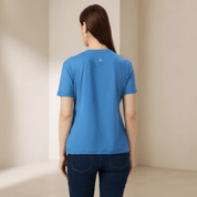 Women's Round Neck T-Shirt Combo – Feather Touch in Blue & Sky Blue